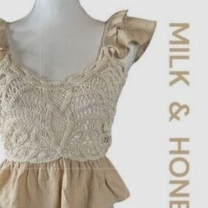 Milk And Honey Cream Crochet Top